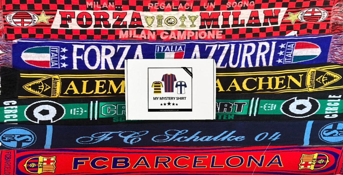 Mystery football scarf box with genuine football scarf