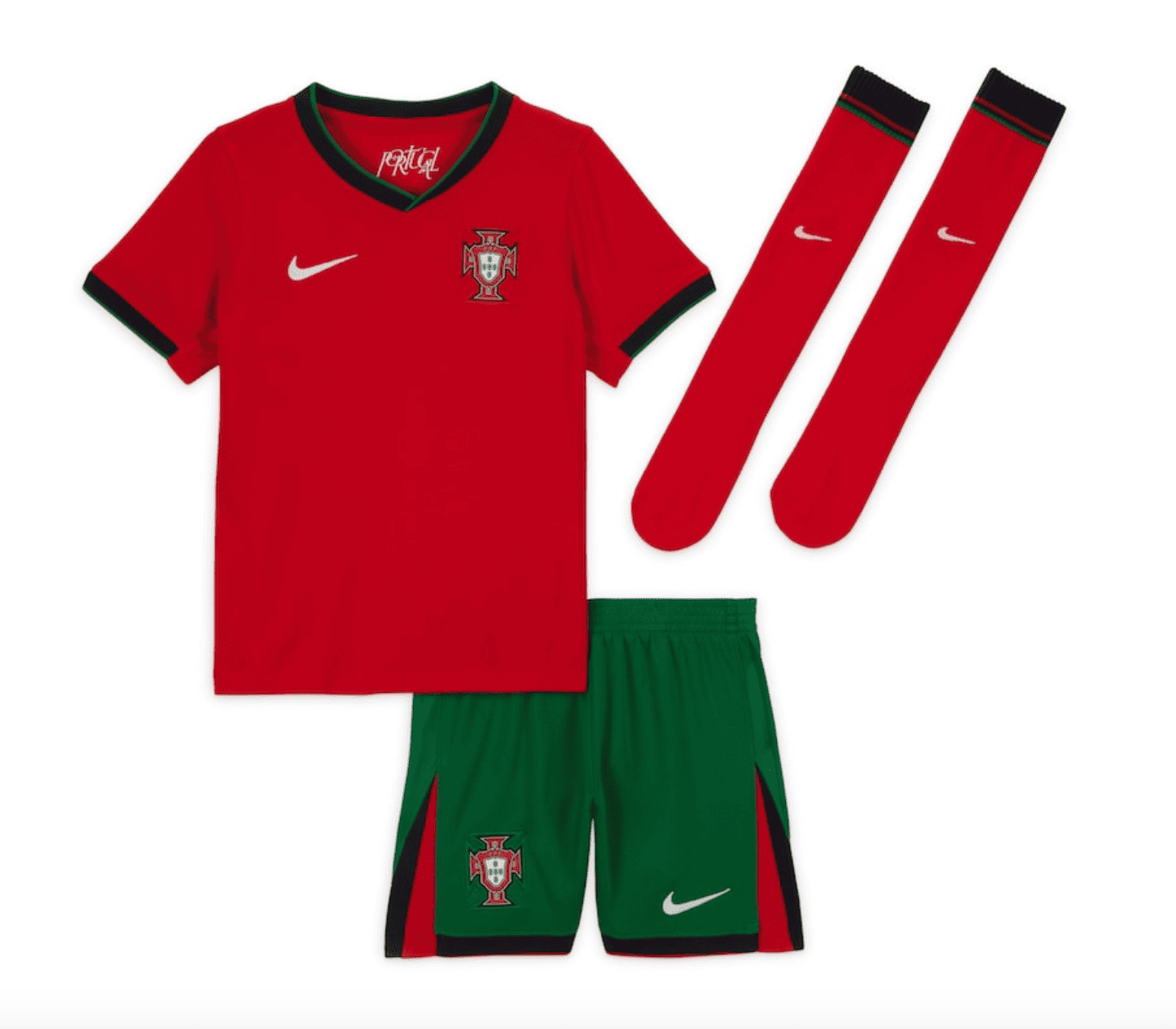 Portugal 2024 Kids Football Nike Home Kit 