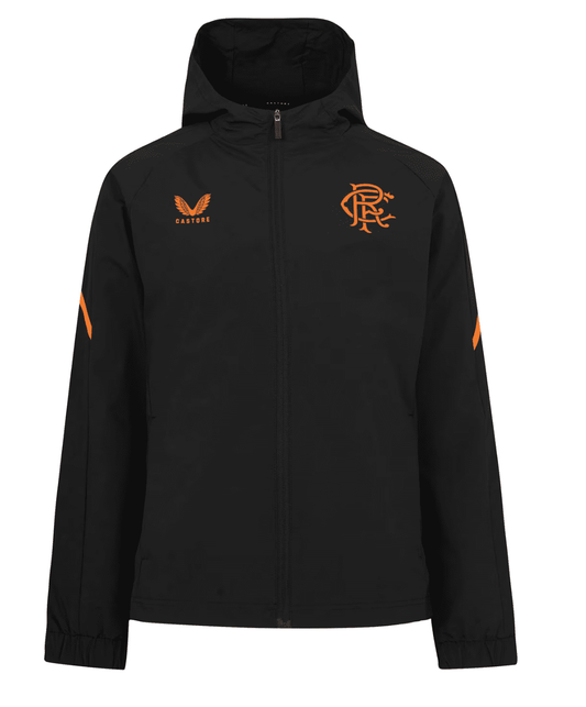 Rangers FC 22/23 Men's Football Castore Matchday Lightweight Waterproof Jacket 