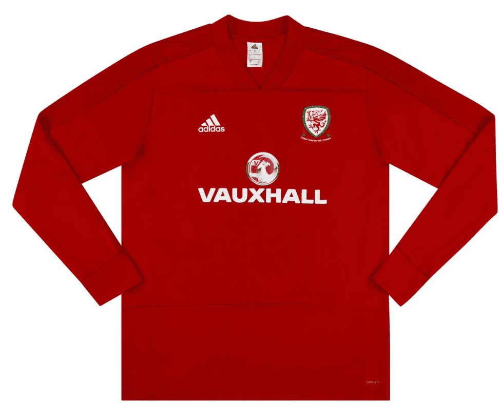 Wales Men's Adidas Football Training Top Player Issue 